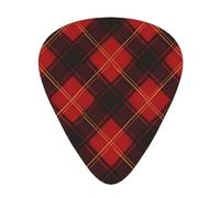 Guitar plectrums 12 pieces set Comfortable in the hand with smooth edges Three thicknesses to match plaid red and black Printing
