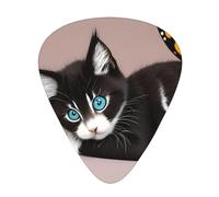 Guitar plectrums 12 pieces set Comfortable in the hand with smooth edges Three thicknesses to match Kitten Butterfly Picture