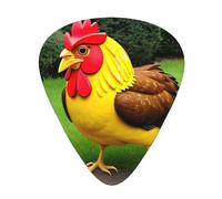Guitar plectrums 12 pieces set Comfortable in the hand with smooth edges Three thicknesses to match Big and small chicken Pattern