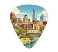 Guitar plectrums 12 pieces set Comfortable in the hand with smooth edges Three thicknesses to match cartoon austin texas Printing