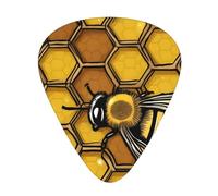 Guitar plectrums 12 pieces set Comfortable in the hand with smooth edges Three thicknesses to match Bee Honeybee Prints