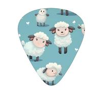 Guitar plectrums 12 pieces set Comfortable in the hand with smooth edges Three thicknesses to match cute cartoon sheep Printing