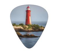 Guitar plectrums 12 pieces set Comfortable in the hand with smooth edges Three thicknesses to match Old Lighthouse Picture