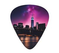 Guitar plectrums 12 pieces set Comfortable in the hand with smooth edges Three thicknesses to match New York Night Sky Picture