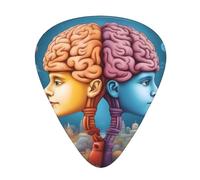 Guitar plectrums 12 pieces set Comfortable in the hand with smooth edges Three thicknesses to match Left and Right Brain Advantage Prints