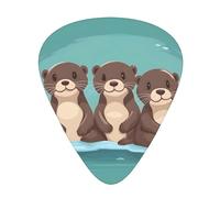 Guitar plectrums 12 pieces set Comfortable in the hand with smooth edges Three thicknesses to match Four cute otters Picture