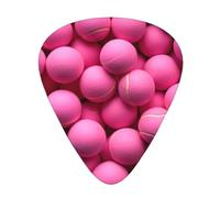 Guitar plectrums 12 pieces set Comfortable in the hand with smooth edges Three thicknesses to match bright pink tennis balls Printing
