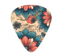 Guitar plectrums 12 pieces set Comfortable in the hand with smooth edges Three thicknesses to match vintage mandala flowers Printing