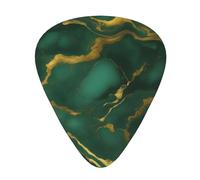 Guitar plectrums 12 pieces set Comfortable in the hand with smooth edges Three thicknesses to match Green Gold Marble Picture
