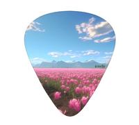 Guitar plectrums 12 pieces set Comfortable in the hand with smooth edges Three thicknesses to match Tulips Field Picture