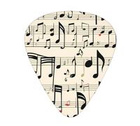 Guitar plectrums 12 pieces set Comfortable in the hand with smooth edges Three thicknesses to match Musical Theme Music Clefs Picture