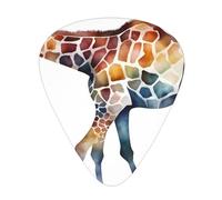 Guitar plectrums 12 pieces set Comfortable in the hand with smooth edges Three thicknesses to match Stylish Animal Watercolor Giraffe Prints