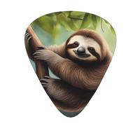 Guitar plectrums 12 pieces set Comfortable in the hand with smooth edges Three thicknesses to match Lazy Cute Sloth Hanging the Branches Picture