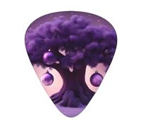 Guitar plectrums 12 pieces set Comfortable in the hand with smooth edges Three thicknesses to match Christmas Purple Tree Prints