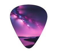Guitar plectrums 12 pieces set Comfortable in the hand with smooth edges Three thicknesses to match Purple Star Sky Picture