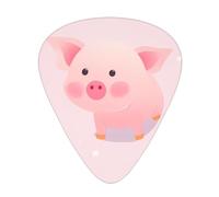 Guitar plectrums 12 pieces set Comfortable in the hand with smooth edges Three thicknesses to match lovely pink pig Printing