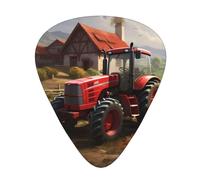 Guitar plectrums 12 pieces set Comfortable in the hand with smooth edges Three thicknesses to match Tractor farm Picture