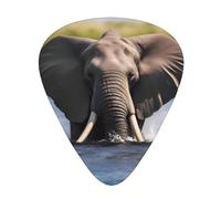 Guitar plectrums 12 pieces set Comfortable in the hand with smooth edges Three thicknesses to match Swimming African Elephant Prints