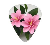 Guitar plectrums 12 pieces set Comfortable in the hand with smooth edges Three thicknesses to match Pink Jasmine Flower Picture