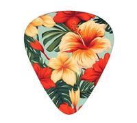 Guitar plectrums 12 pieces set Comfortable in the hand with smooth edges Three thicknesses to match tropical flowers Printing