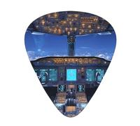 Guitar plectrums 12 pieces set Comfortable in the hand with smooth edges Three thicknesses to match airplane cockpit Printing