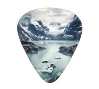 Guitar plectrums 12 pieces set Comfortable in the hand with smooth edges Three thicknesses to match Glacier Fjord, Alaska Pattern
