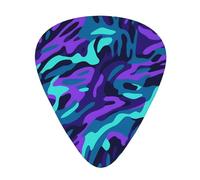 Guitar plectrums 12 pieces set Comfortable in the hand with smooth edges Three thicknesses to match purple blue green camouflage zebra stripes Printing