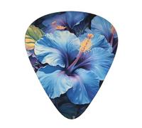 Guitar plectrums 12 pieces set Comfortable in the hand with smooth edges Three thicknesses to match blue hibiscus Printing