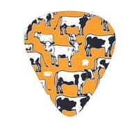 Guitar plectrums 12 pieces set Comfortable in the hand with smooth edges Three thicknesses to match Cow Printed Picture