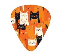 Guitar plectrums 12 pieces set Comfortable in the hand with smooth edges Three thicknesses to match Orange Cats Printing