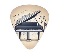 Guitar plectrums 12 pieces set Comfortable in the hand with smooth edges Three thicknesses to match Piano Music Symbol Picture