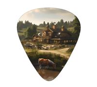 Guitar plectrums 12 pieces set Comfortable in the hand with smooth edges Three thicknesses to match Kentucky horse ranch Pattern