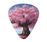 Guitar plectrums 12 pieces set Comfortable in the hand with smooth edges Three thicknesses to match Cherry Blossoms Tree Picture