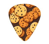 Guitar plectrums 12 pieces set Comfortable in the hand with smooth edges Three thicknesses to match cookies food chocolate chip biscuits Printing