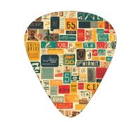 Guitar plectrums 12 pieces set Comfortable in the hand with smooth edges Three thicknesses to match license plate map Printing