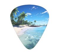 Guitar plectrums 12 pieces set Comfortable in the hand with smooth edges Three thicknesses to match Water Rush to Tropical Beach Picture
