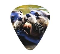 Guitar plectrums 12 pieces set Comfortable in the hand with smooth edges Three thicknesses to match Otters in Love Picture
