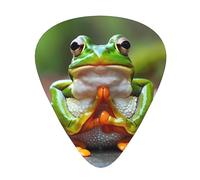 Guitar plectrums 12 pieces set Comfortable in the hand with smooth edges Three thicknesses to match cute funny frog doing yoga Printing