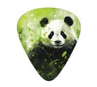 Guitar plectrums 12 pieces set Comfortable in the hand with smooth edges Three thicknesses to match green background panda Printing
