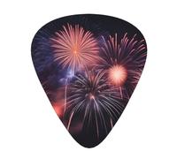 Guitar plectrums 12 pieces set Comfortable in the hand with smooth edges Three thicknesses to match Beautiful Fireworks Prints