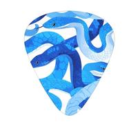 Guitar plectrums 12 pieces set Comfortable in the hand with smooth edges Three thicknesses to match Blue Snake Printing