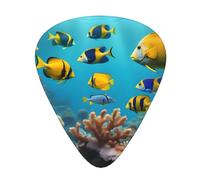Guitar plectrums 12 pieces set Comfortable in the hand with smooth edges Three thicknesses to match Tropical Ocean Sea Fish Prints