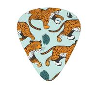 Guitar plectrums 12 pieces set Comfortable in the hand with smooth edges Three thicknesses to match Wild Leopard Animal Prints