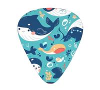Guitar plectrums 12 pieces set Comfortable in the hand with smooth edges Three thicknesses to match whale above sea water Printing