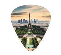Guitar plectrums 12 pieces set Comfortable in the hand with smooth edges Three thicknesses to match Paris Eiffel Tower Picture
