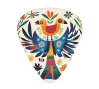 Guitar plectrums 12 pieces set Comfortable in the hand with smooth edges Three thicknesses to match Animals of the Otomí of Mexico Picture