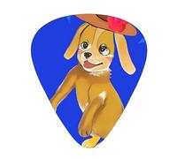 Guitar plectrums 12 pieces set Comfortable in the hand with smooth edges Three thicknesses to match Dancing cartoon dog Picture