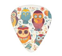 Guitar plectrums 12 pieces set Comfortable in the hand with smooth edges Three thicknesses to match Owls Birds Picture