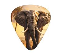 Guitar plectrums 12 pieces set Comfortable in the hand with smooth edges Three thicknesses to match Tropical African Elephant Picture