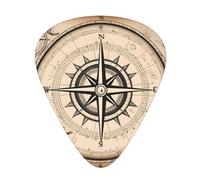 Guitar plectrums 12 pieces set Comfortable in the hand with smooth edges Three thicknesses to match Compass Map Nautical Pattern